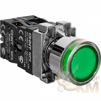 Кнопка управления NP2-BW3365 1НО+1НЗ зел. AC/DC 230В(LED) IP40 CHINT 574268