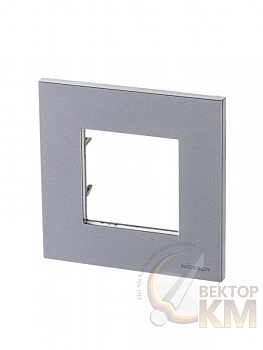 Рамка 1-м 2мод. Zenit серебристый ABB 2CLA227100N1301