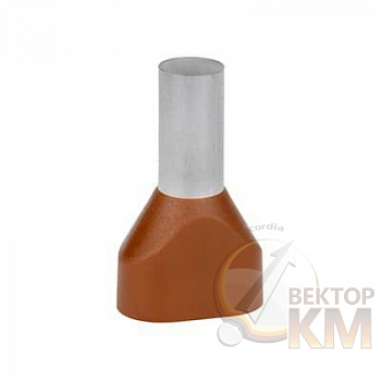 Наконечник кабельный 2FER10012P-F медь лужен./полипропилен втулка двойной корич. 2х10кв.мм 12мм (уп.100шт) ABB 7TCA301140R0396