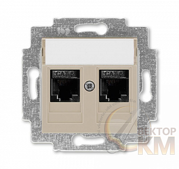 Розетка информационная Levit двойная 2хRJ45 кат. 6 кофе макиато ABB 2CHH296118A6018