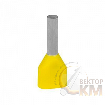 Наконечник кабельный 2FER1018P-G медь лужен./полипропилен втулка двойной желт. 2х1кв.мм 18мм (уп.500шт) ABB 7TCA301140R0340