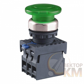 Кнопка управления "Грибок" d40мм с самовозвратом NP8-11MD/13 1НО+1НЗ зел. AC 110В-220В(LED) IP65 (R) CHINT 667284
