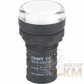 Индикатор ND16-22DS/4 бел. AC 400В (R) CHINT 593430