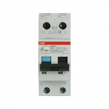 DS201 C10 A10  Автоматический выключатель дифференциального тока ABB 2CSR255180R0104