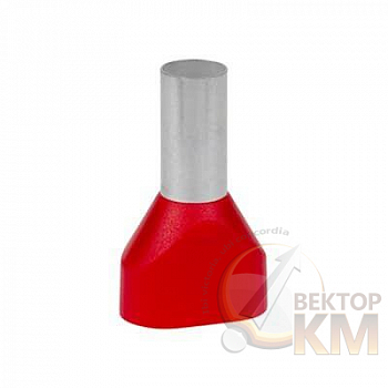 Наконечник кабельный 2FER10012P-D медь лужен./полипропилен втулка двойной красн. 2х10кв.мм 12мм (уп.100шт) ABB 7TCA301140R0379