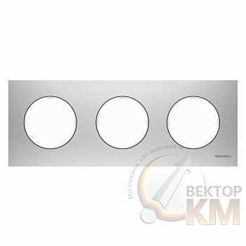 Рамка 3-м Sky Moon нерж. сталь ABB 2CLA867300A4001