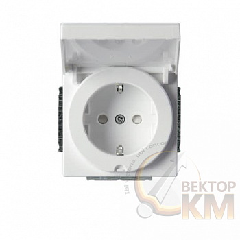 Розетка 1-м СП Impressivo 16А IP21/44 230В Schuko защ. крышка бел. ABB 2TKA003847G1