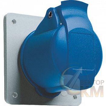 Розетка панельная 232RU4 32А 2P+E 4ч с прямым унифицир. фланцем IP44 ABB 2CMA193241R1000