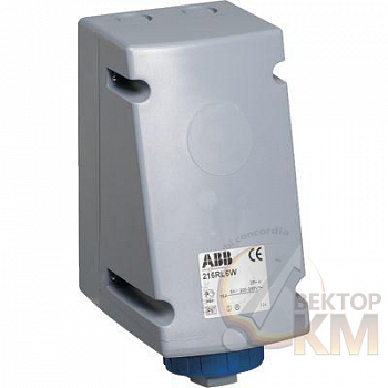 Розетка 216RL1W 16А 2P+E 1ч для монтажа на поверхность с подкл. шлейфа IP67 ABB 2CMA168461R1000