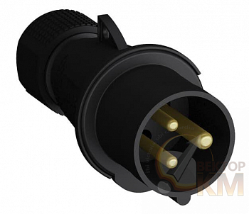 Вилка кабельная Easy&Safe 232EP9B 32А 2P+E IP44 9ч черн. ABB 2CMA103600R1000