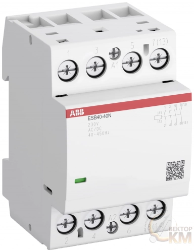 1SAE341111R0622 ABB | Контактор ESB40-22N-06 модульный (40А АС-1, 2НО+2НЗ), катушка 230В AC/DC  