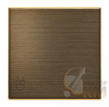 Накладка 1-м СП Sky IP20 с крышкой для розетки Schuko античная латунь ABB 2CLA858810A1201