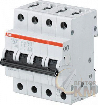 Выключатель автоматический модульный 4п (3P+N) Z 50А 10кА S203M Z50NA ABB 2CDS273103R0578