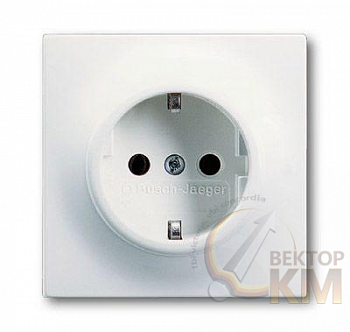 Розетка 1-м СП Impuls 16А IP20 250В Schuko защ. шторки бел. бархат ABB 2CKA002013A5335