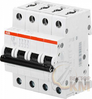 Выключатель автоматический модульный 4п C 1.6А 10кА S204M C1.6 ABB 2CDS274001R0974