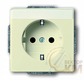 Розетка 1-м СП Solo/future 16А IP20 250В Schuko с полем для надписи savanne/сл. кость ABB 2CKA002011A3726
