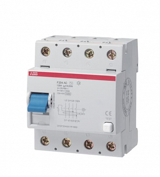 Выключатель дифференциального тока (УЗО) 4п 125А 300мА тип AC F204 ABB 2CSF204001R3950