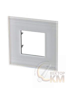Рамка 1-м 2мод. Zenit стекло бел. ABB 2CLA227100N3001