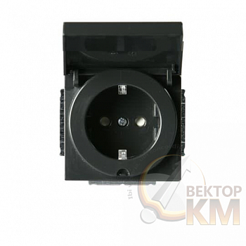 Розетка 1-м СП Impressivo 16А IP21/44 230В Schuko защ. крышка антрацит ABB 2TKA00000436