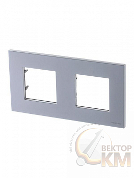 Рамка 2-м 4мод. Zenit серебристый ABB 2CLA227200N1301