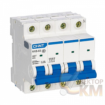Выключатель автоматический модульный 4п D 6А 6кА NXB-63 (R) CHINT 814259