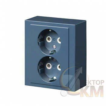 Розетка 2-м ОП Impressivo 16А IP20 230В Double Schuko син. R5007 ABB 2TKA00002969