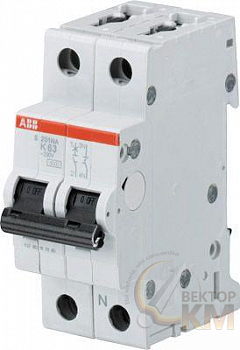 Выключатель автоматический модульный 2п (1P+N) K 40А 6кА S201 K40NA ABB 2CDS251103R0557