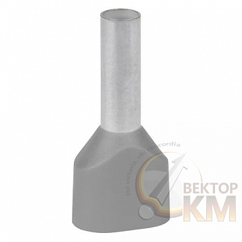 Наконечник кабельный 2FER4018P-G медь лужен./полипропилен втулка двойной сер. 2х4кв.мм 28мм (уп.100шт) ABB 7TCA301140R0349
