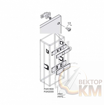 Комплект 2хT6 3/4P выкат. блок. W=600мм ABB 1STQ008167A0000