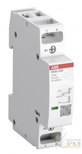 1SBE122111R0620 ABB | Контактор модульный с ручным управлением EN20-20N-06 (20А АС-1, 2НО), катушка 23  