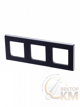Рамка Levit 3п антрацит/дым. черн. ABB 2CHH015030A6063