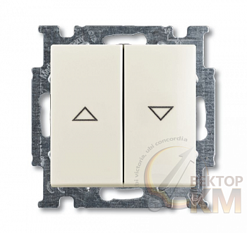 Механизм 2-кл. 1п выкл. жалюзи с фиксацией с клавишей Basic 55 chalet-white ABB 2CKA001012A2186