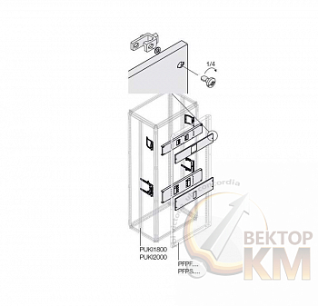 Комплект горизонт. 2хT6 3/4P FIX блок. W=600мм ABB 1STQ008165A0000